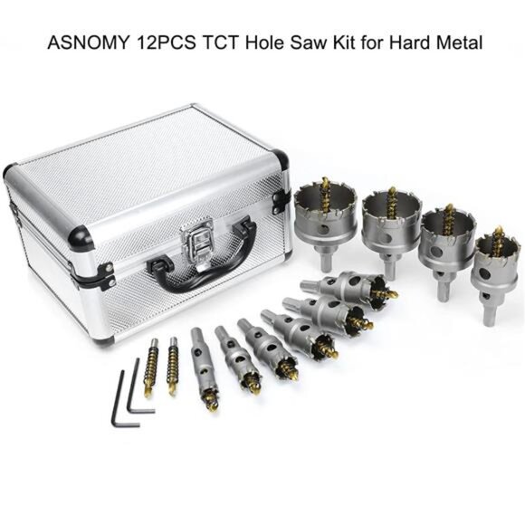 12PCS TCT Hole Saw Kit for Hard Metal, 5/8"-2-1/8" Inch Tungsten Carbide Tipped - Picture 2 of 7